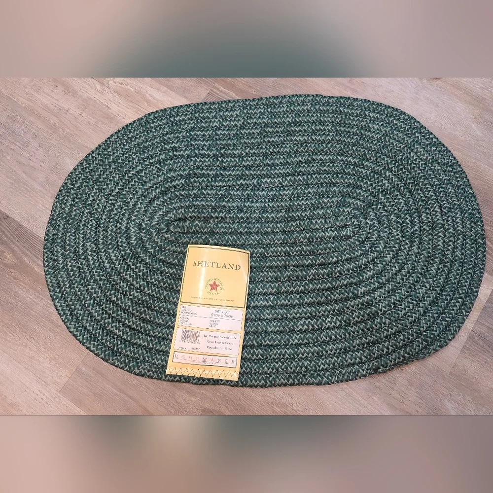 Green Braided Door Mat